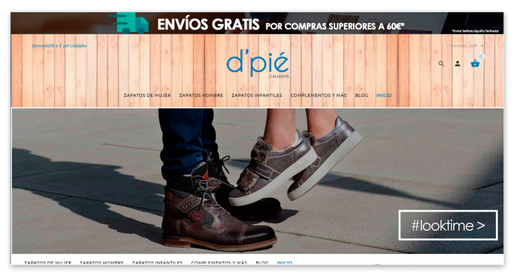 Diseño E-commerce D'pie Calzados